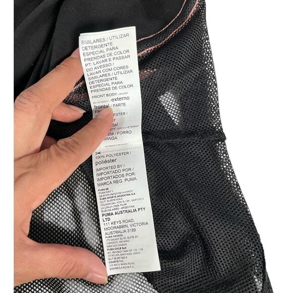 Puma Modern Sports Women's Tank Black Pink Mesh Back Polyester NWT Size Medium - Picture 7 of 9